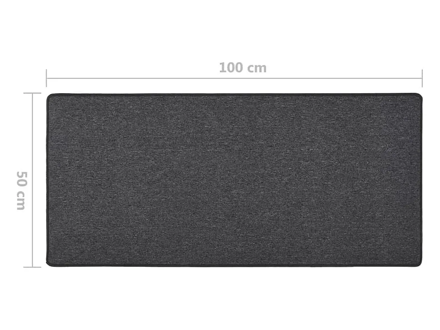 Alfombra de pasillo gris antracita 50x100 cm