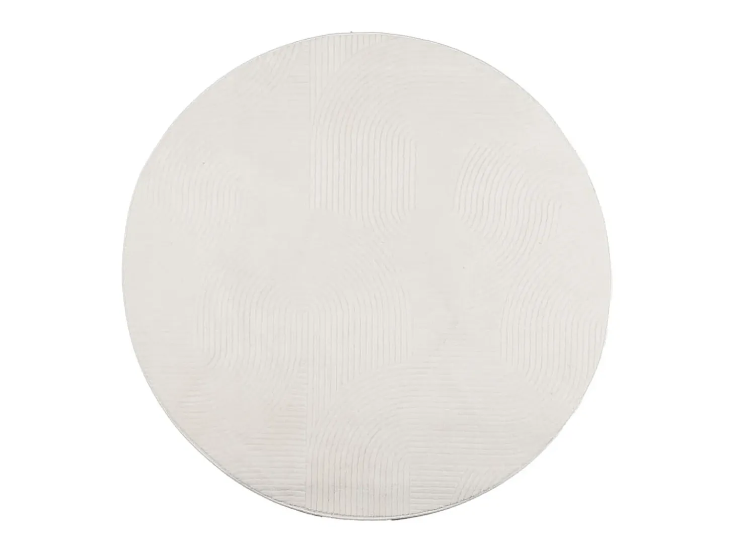 Alfombra de pelo corto IZA, estilo escandinavo, color crema, Ø 120 cm