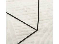 Alfombra de pelo corto IZA, estilo escandinavo, color crema, Ø 80 cm