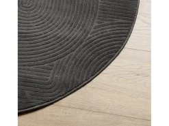 Alfombra de pelo corto look escandinavo IZA antracita Ø 100 cm ES94159