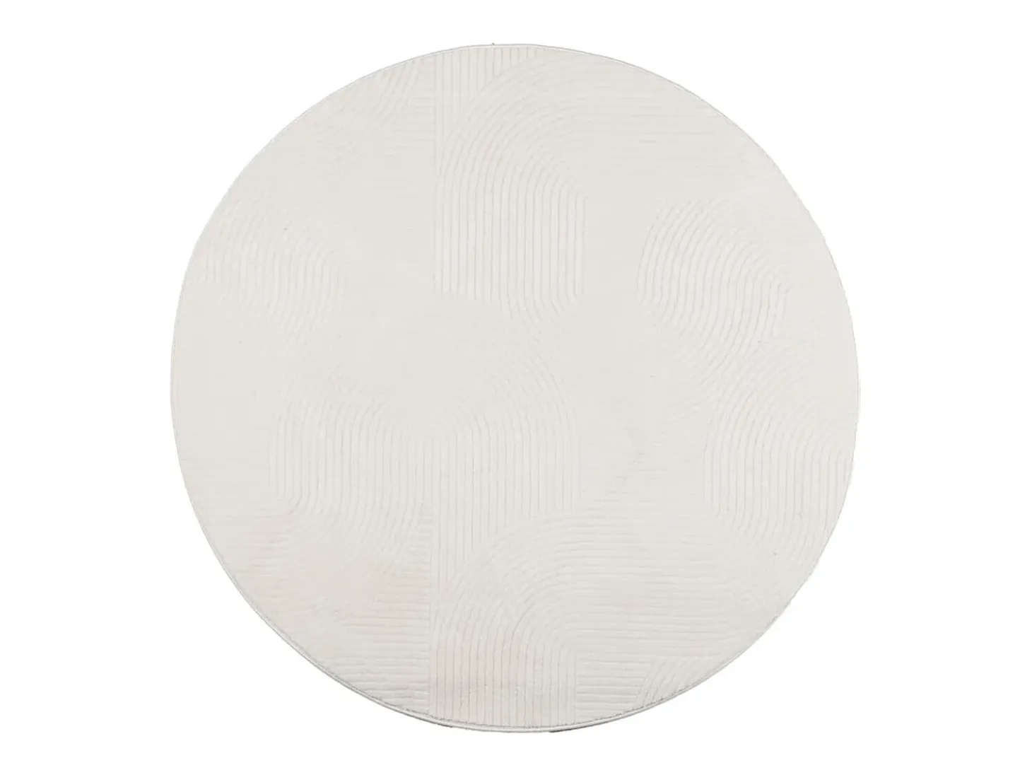 Alfombra de pelo corto look escandinavo IZA crema Ø 200 cm