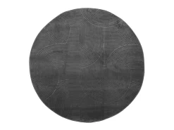 Alfombra de pelo corto look escandinavo IZA antracita Ø 120 cm ES98425