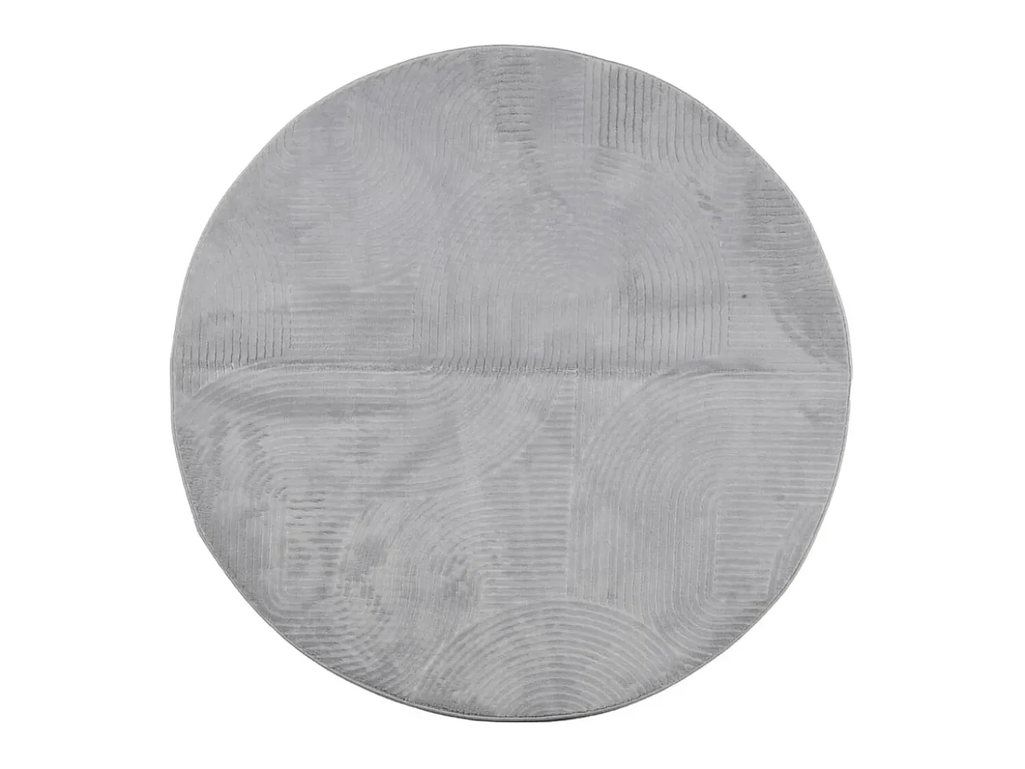 Alfombra de pelo corto look escandinavo IZA gris Ø 100 cm ES96241