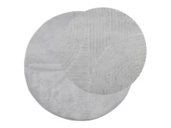 Alfombra de pelo corto look escandinavo IZA gris Ø 100 cm ES96241