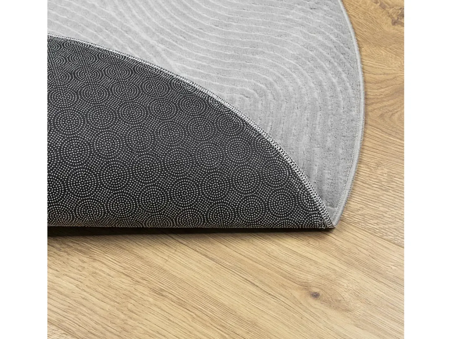 Alfombra de pelo corto look escandinavo IZA gris Ø 100 cm ES96241