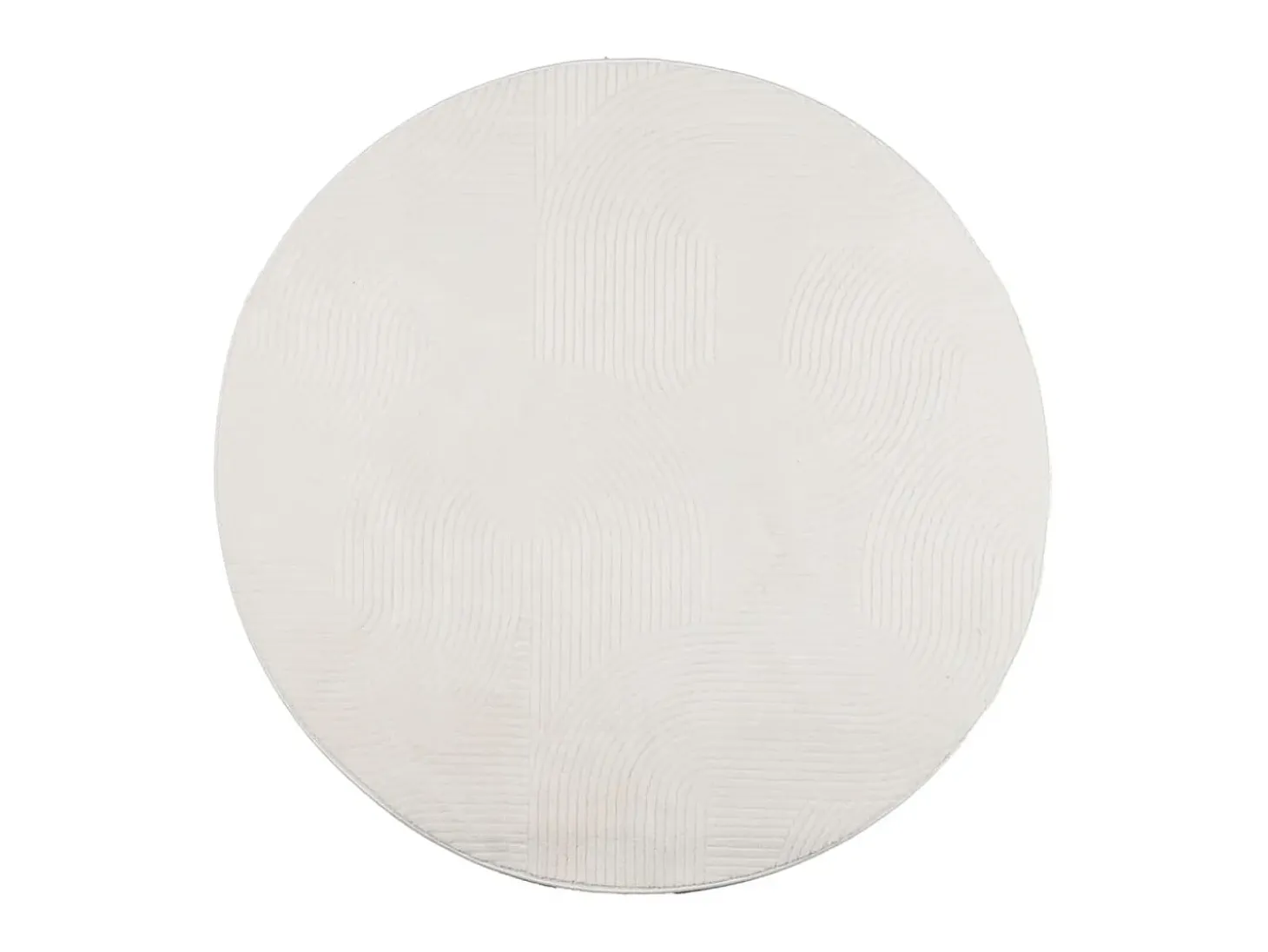 Alfombra de pelo corto look escandinavo IZA crema Ø 100 cm ES63145