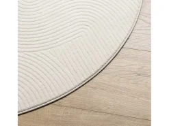 Alfombra de pelo corto look escandinavo IZA crema Ø 120 cm ES89416
