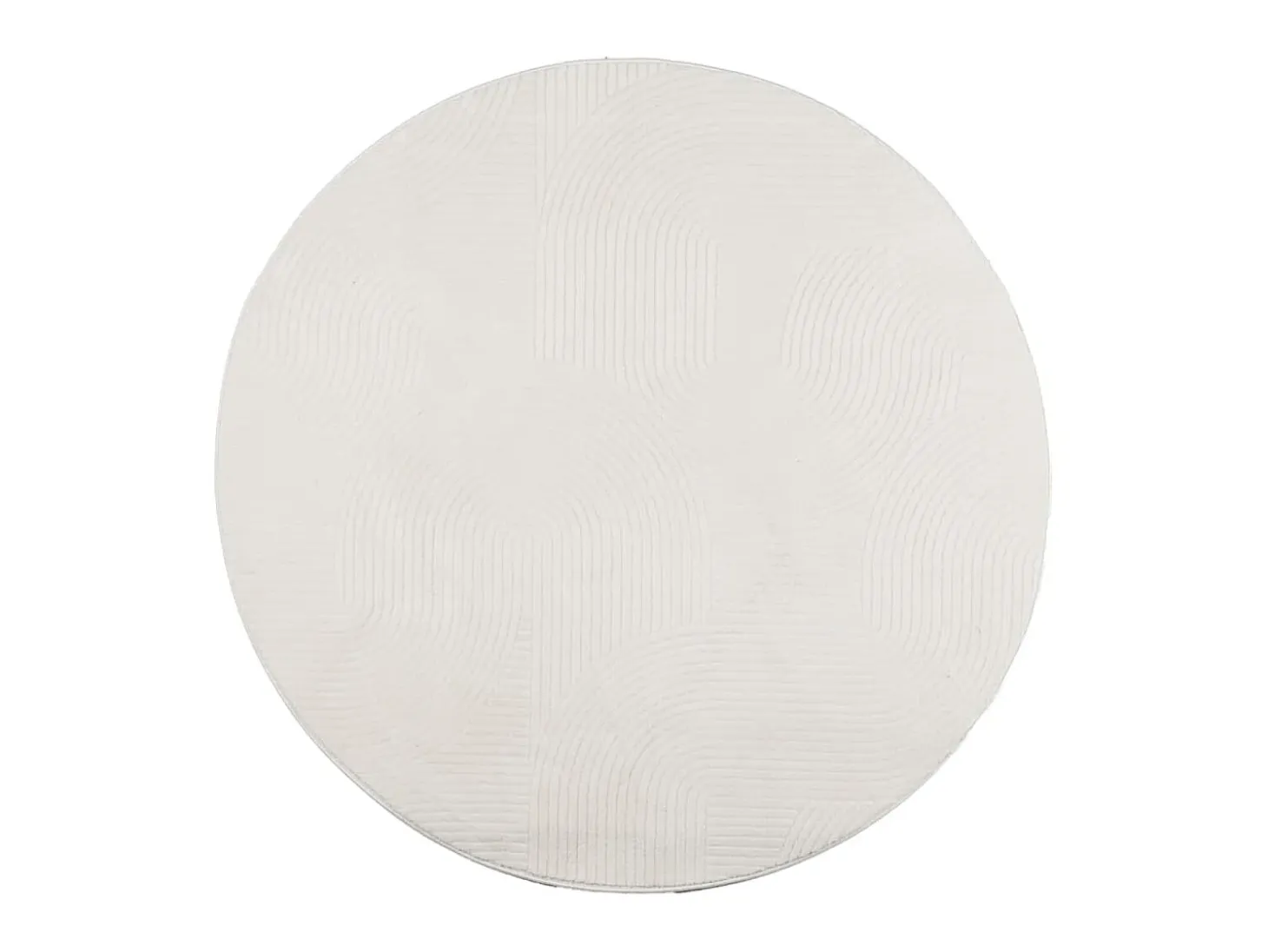 Alfombra de pelo corto look escandinavo IZA crema Ø 200 cm ES25315