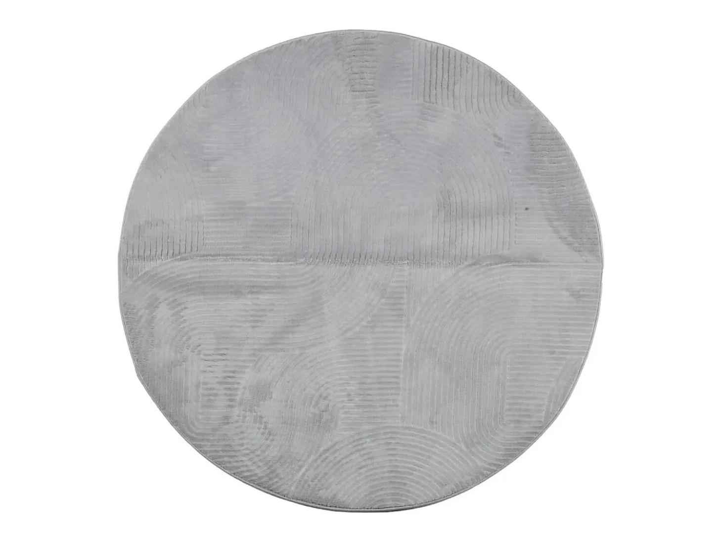 Alfombra de pelo corto look escandinavo IZA gris Ø 120 cm