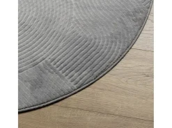 Alfombra de pelo corto look escandinavo IZA gris Ø 120 cm