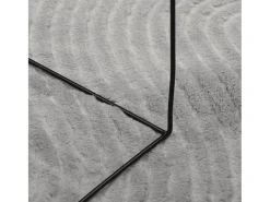 Alfombra de pelo corto look escandinavo IZA gris Ø 120 cm