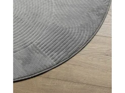 Alfombra de pelo corto look escandinavo IZA gris Ø 80 cm