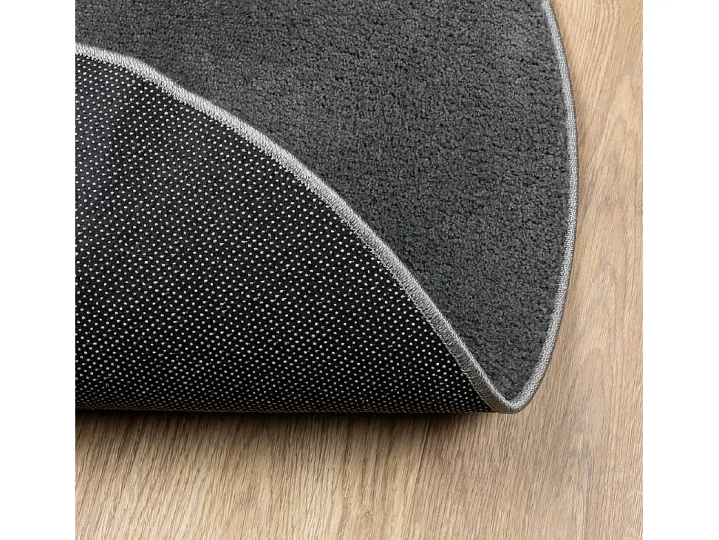 Alfombra de pelo corto OVIEDO gris antracita Ø 120 cm