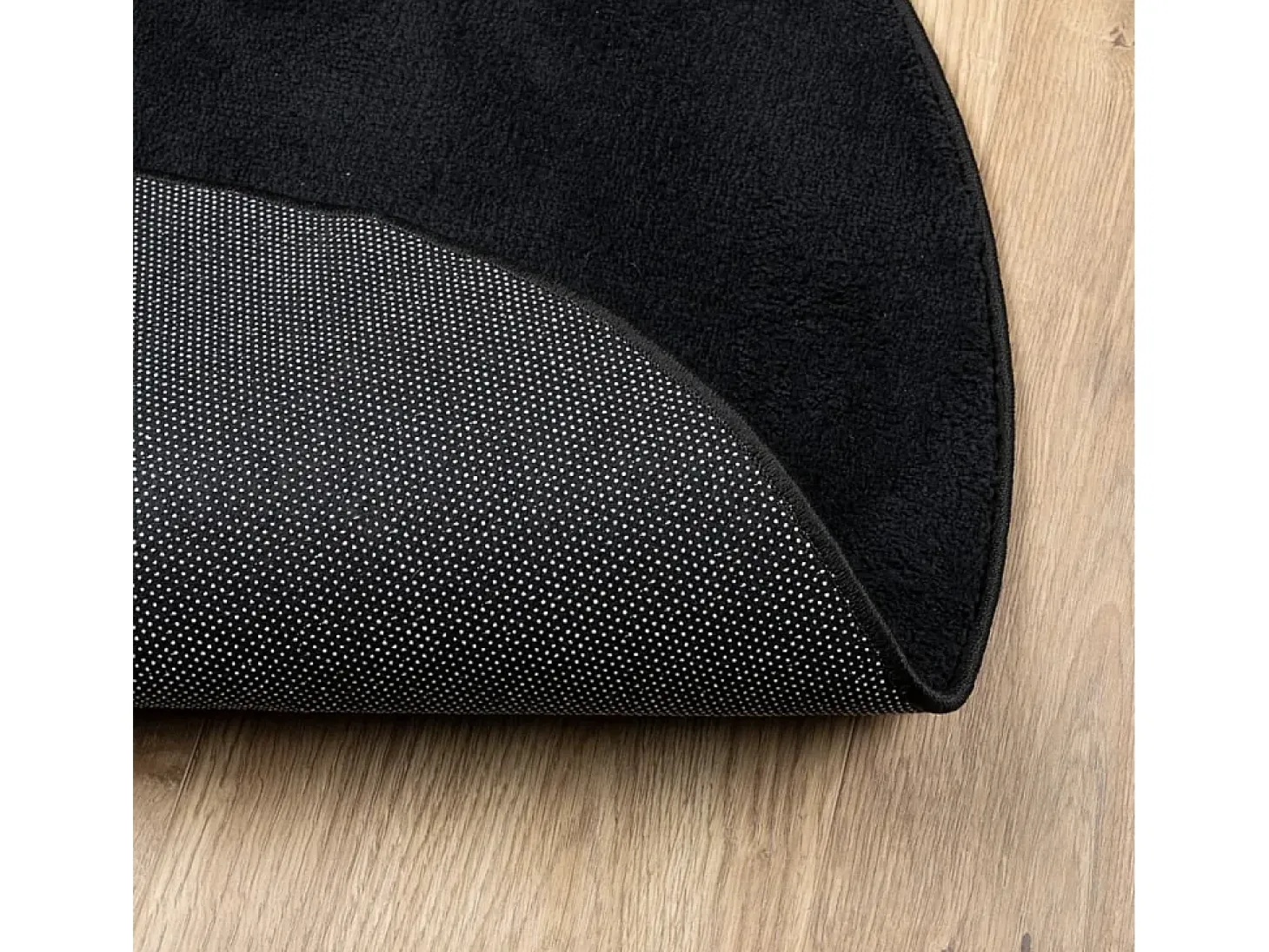 Alfombra de pelo corto OVIEDO negro Ø 120 cm