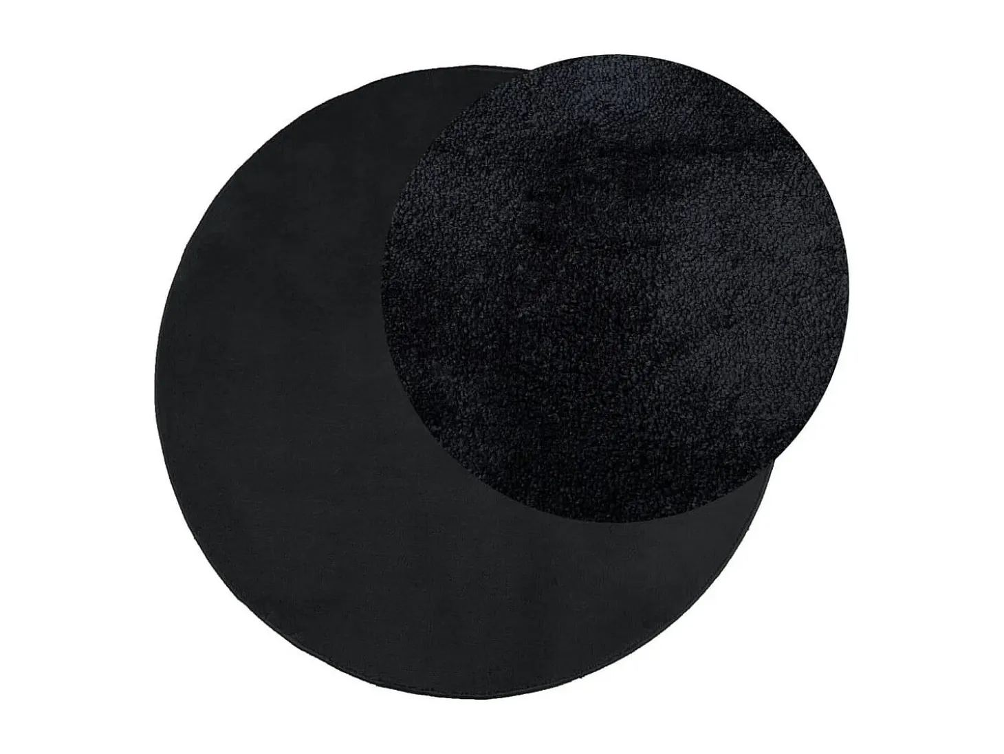 Alfombra de pelo corto OVIEDO negra Ø 120 cm