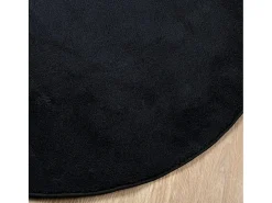 Alfombra de pelo corto OVIEDO negra Ø 120 cm