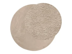 Alfombra de pelo corto suave lavable HUARTE arena Ø 80 cm
