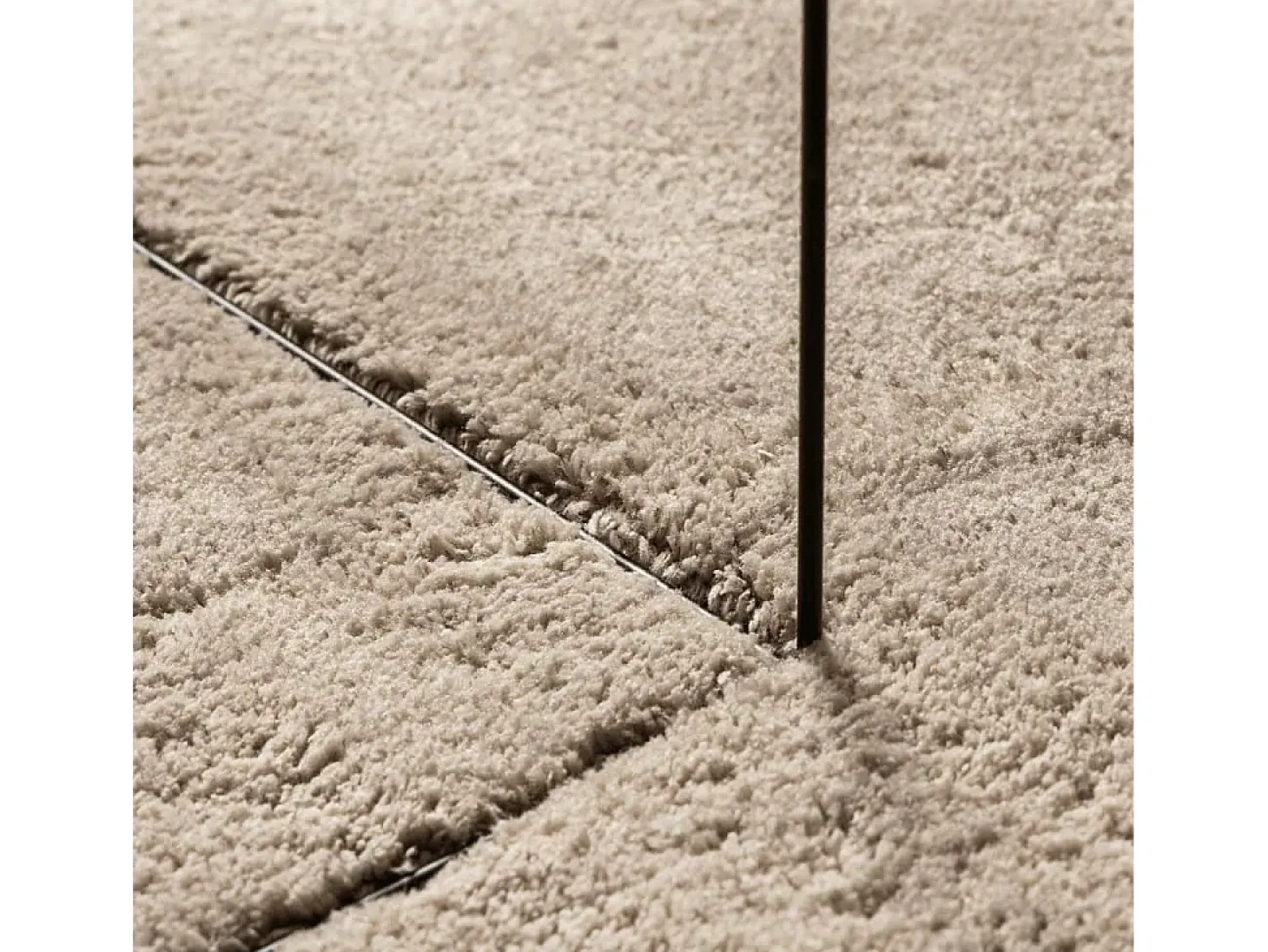 Alfombra de pelo corto suave lavable HUARTE arena Ø 80 cm