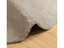 Alfombra de pelo corto suave lavable HUARTE arena Ø 80 cm