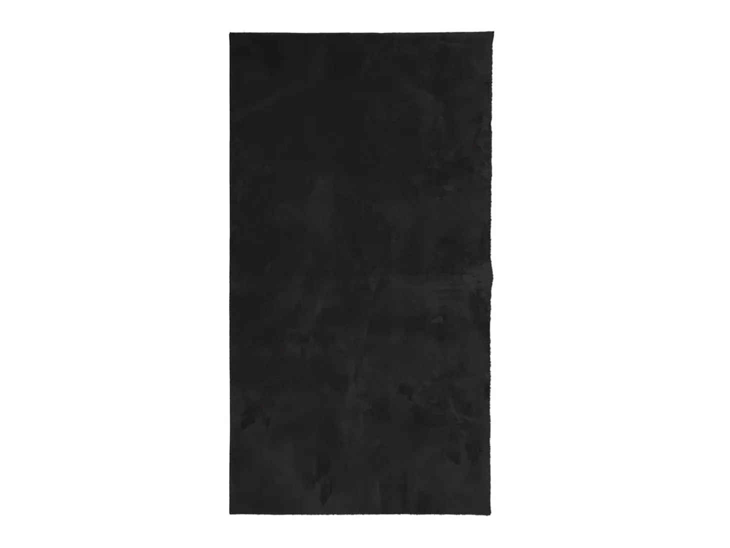 Alfombra de pelo corto suave lavable HUARTE negro 80x150 cm ES99722