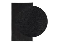 Alfombra de pelo corto suave lavable HUARTE negro 80x150 cm ES99722