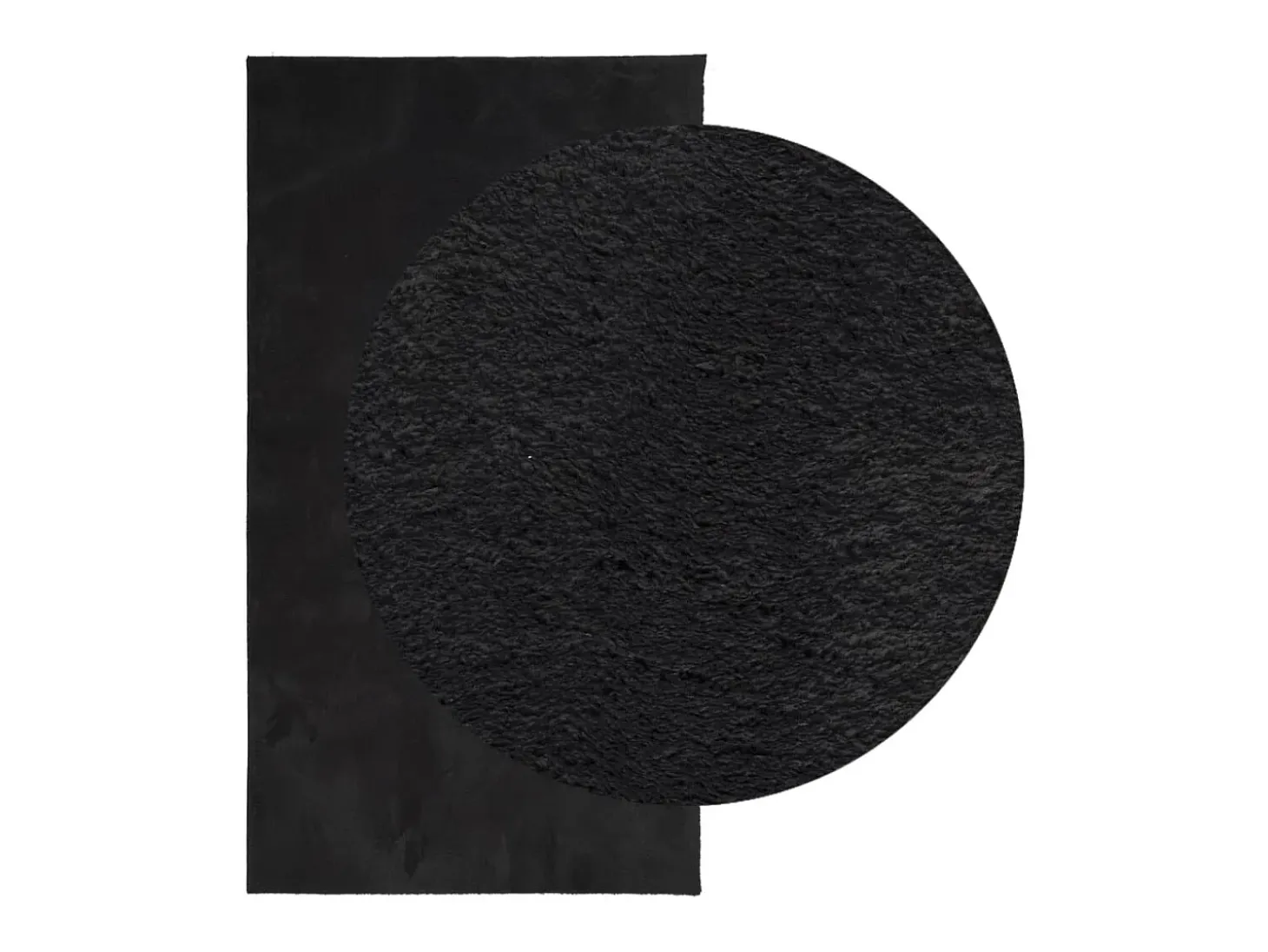 Alfombra de pelo corto suave lavable HUARTE negro 80x150 cm ES99722
