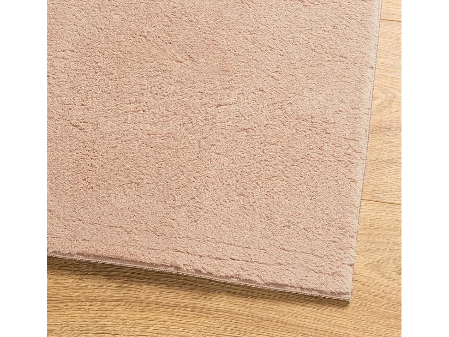 Alfombra de pelo corto suave lavable HUARTE rosado 160x160 cm ES17618