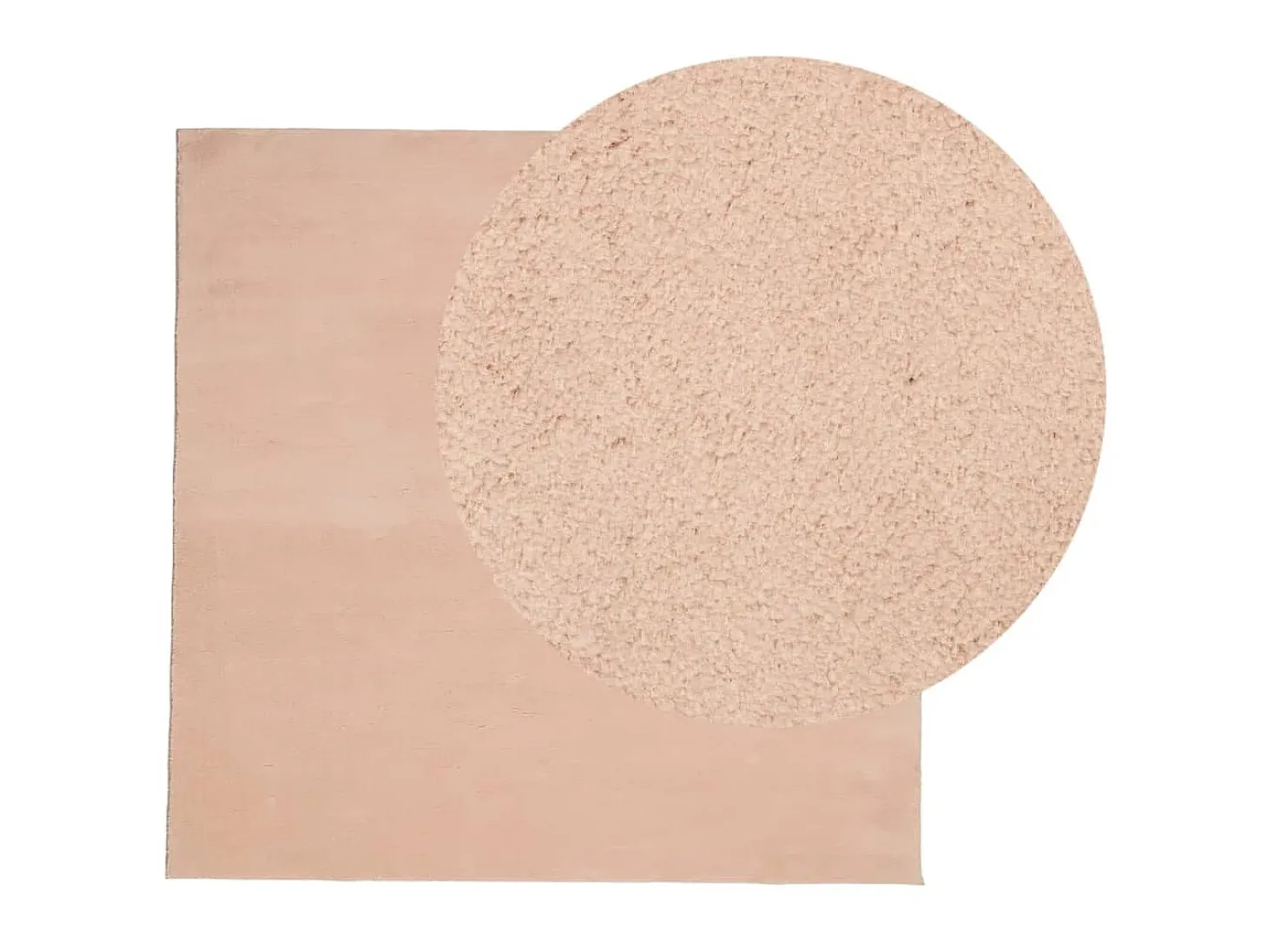 Alfombra de pelo corto suave lavable HUARTE rosado 160x160 cm ES17618