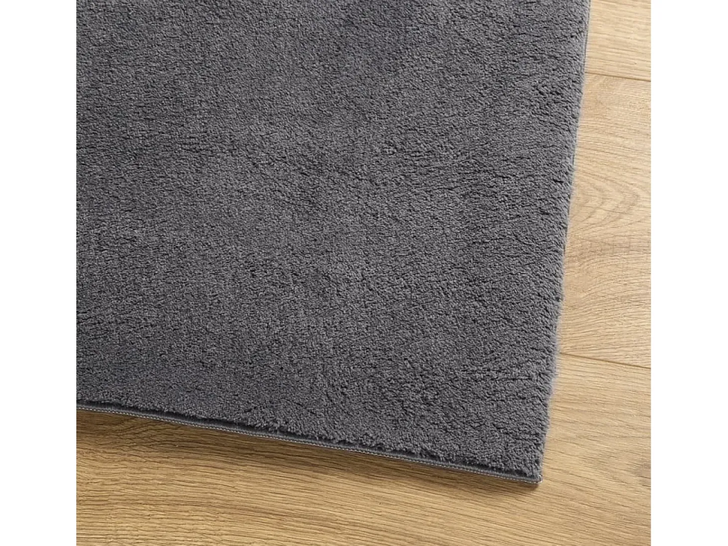 Alfombra de pelo corto suave lavable HUARTE antracita 60x110 cm ES56722