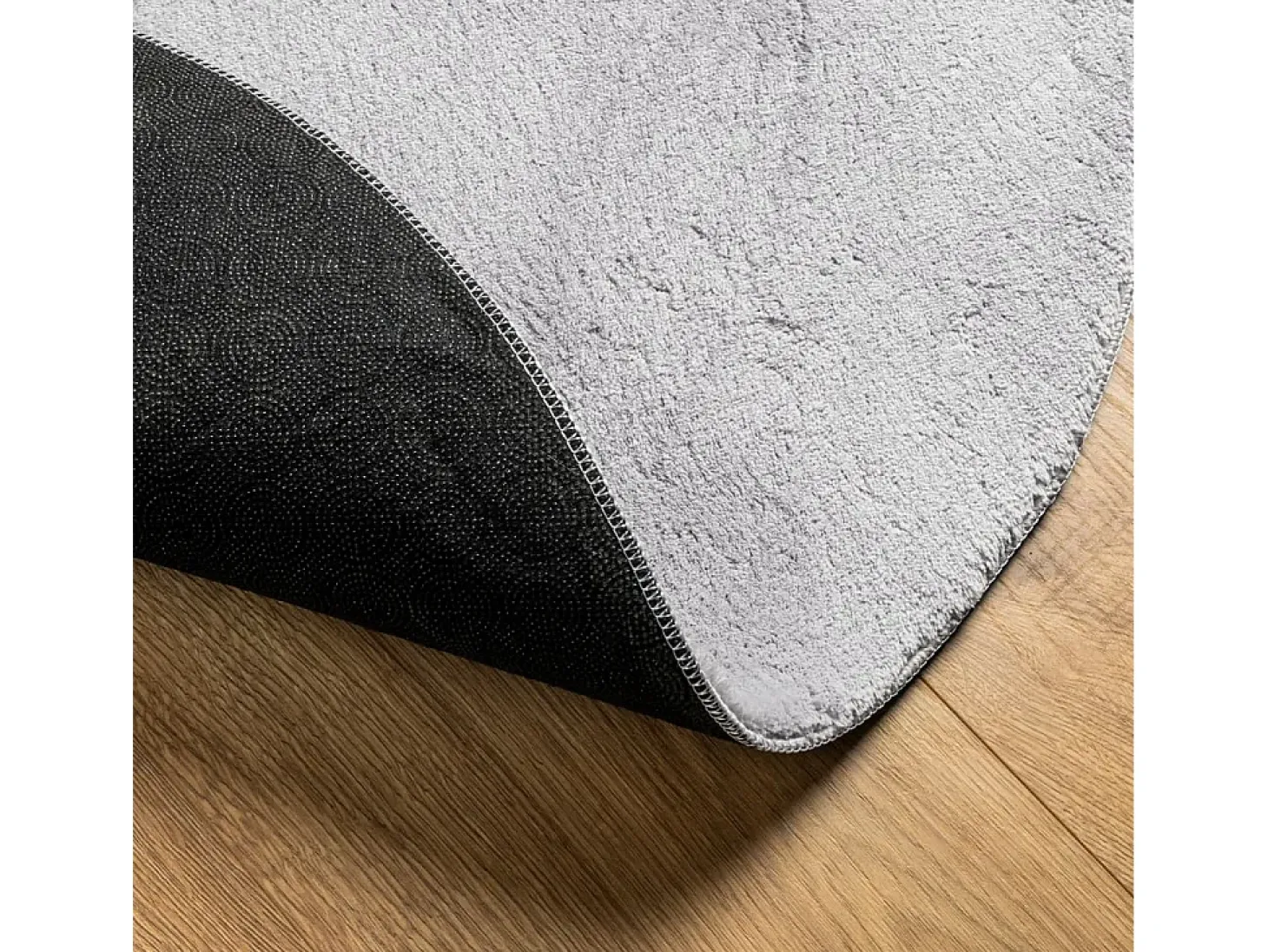 Alfombra de pelo corto suave lavable HUARTE gris Ø 160 cm