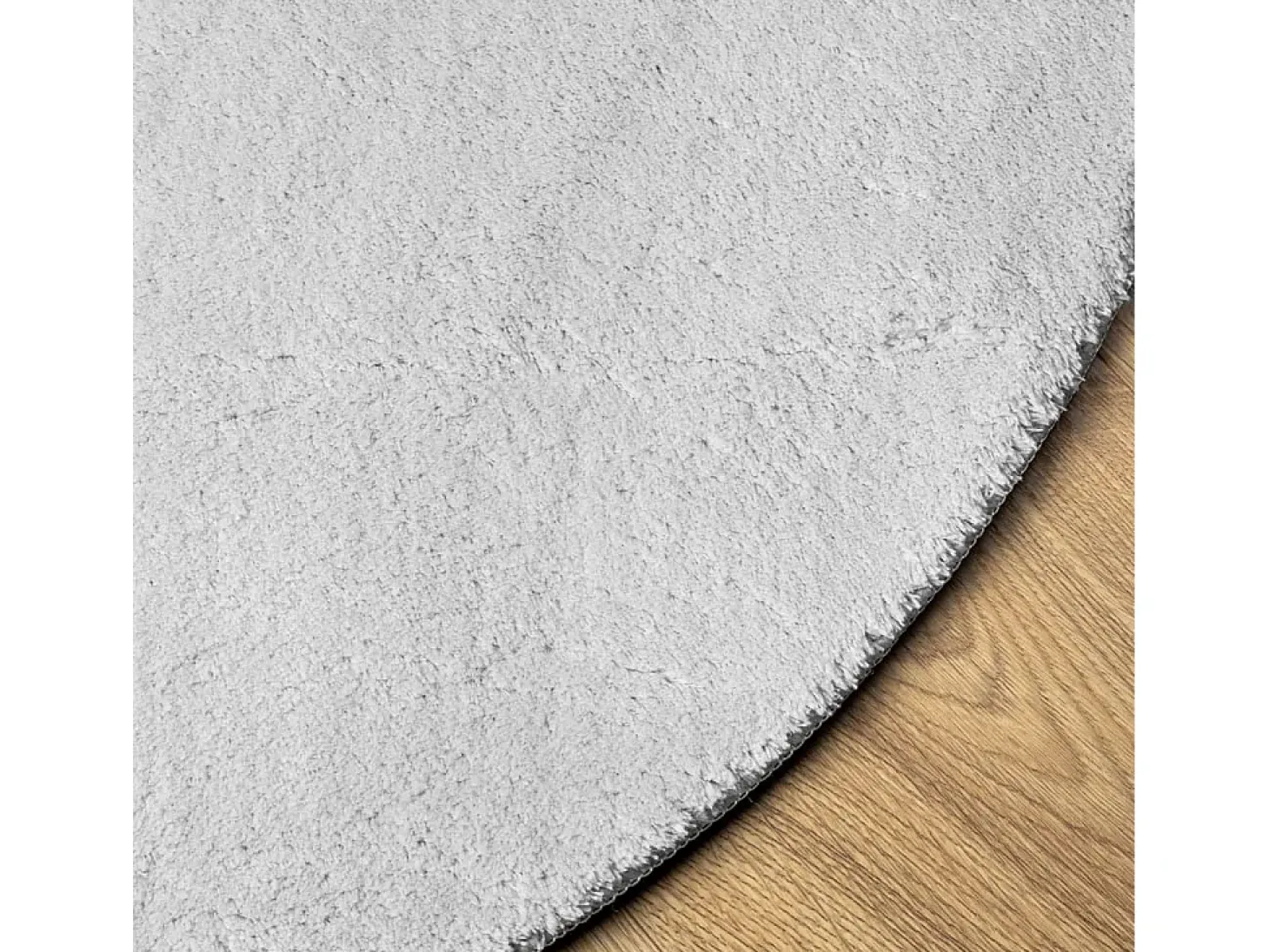 Alfombra de pelo corto suave lavable HUARTE gris Ø 160 cm