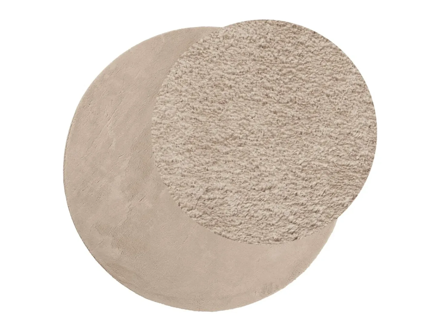 Alfombra de pelo corto suave lavable HUARTE arena Ø 160 cm ES62673