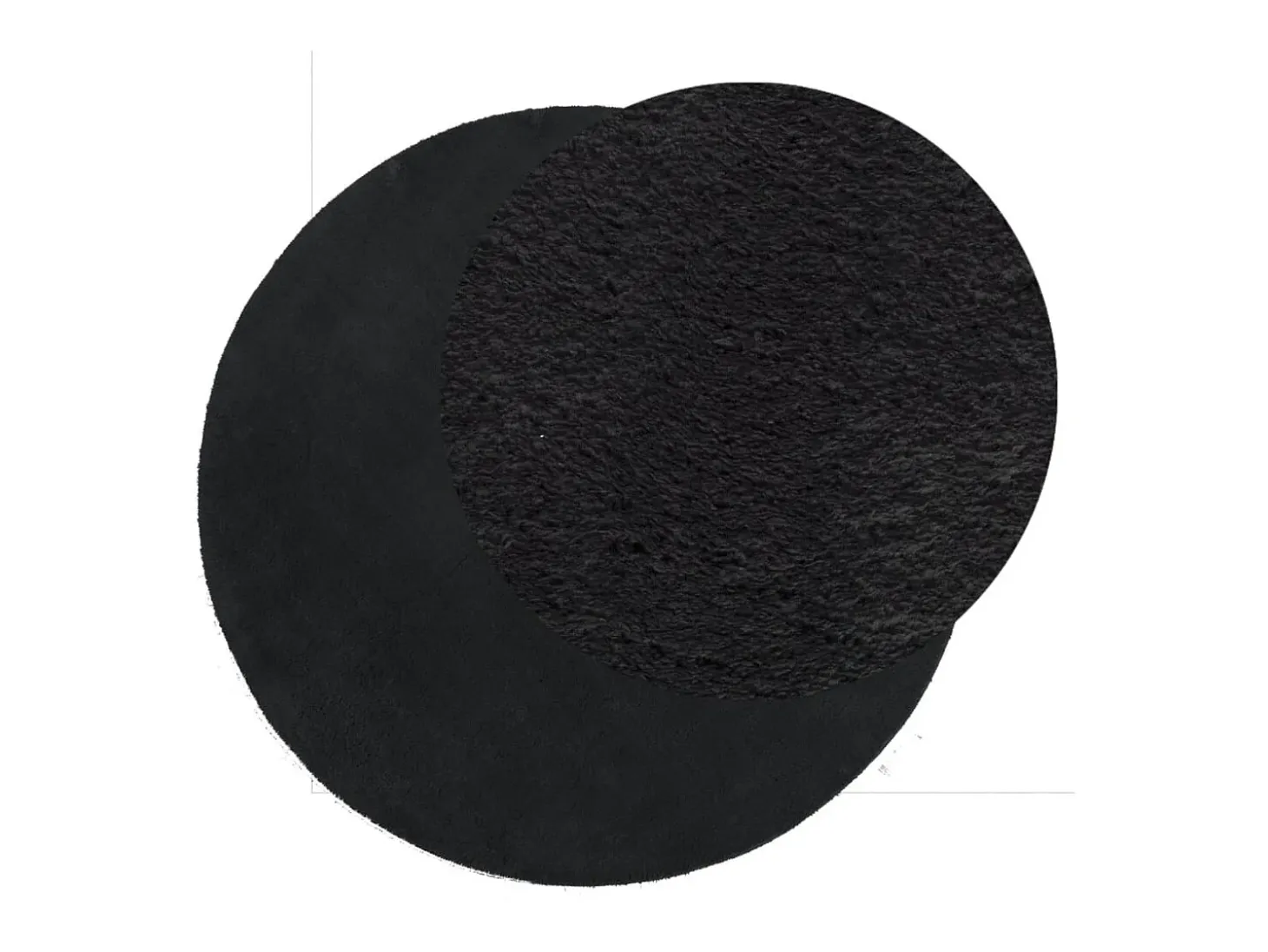 Alfombra de pelo corto suave lavable HUARTE negro Ø 120 cm ES72705