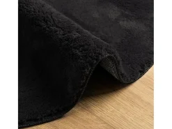 Alfombra de pelo corto suave lavable HUARTE negro Ø 200 cm