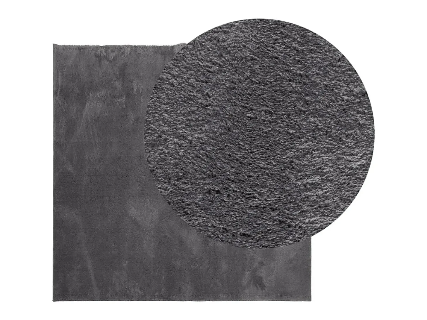 Alfombra de pelo corto suave lavable HUARTE antracita 200x200cm ES62767