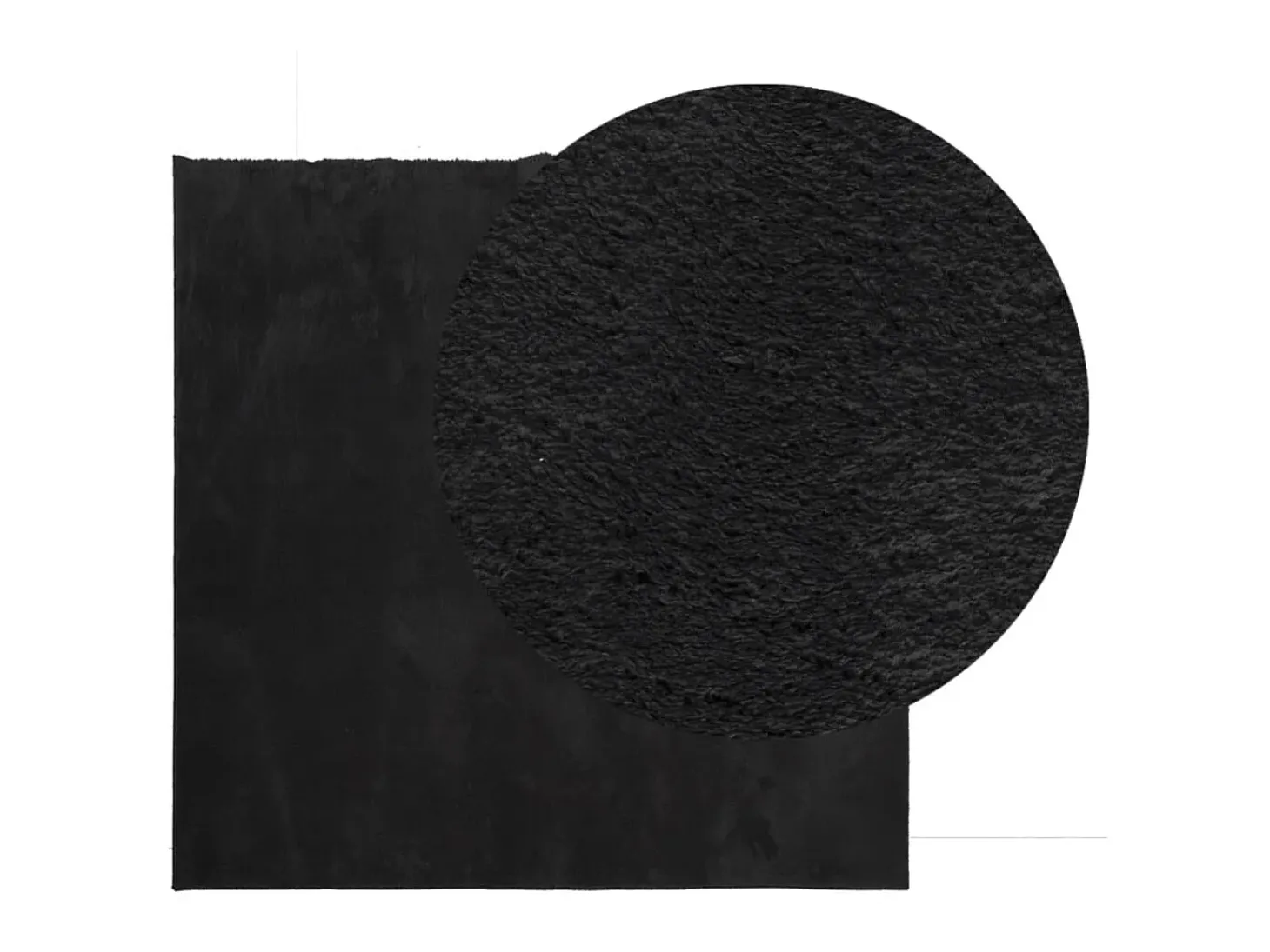 Alfombra de pelo corto suave lavable HUARTE negro 240x240 cm ES43270