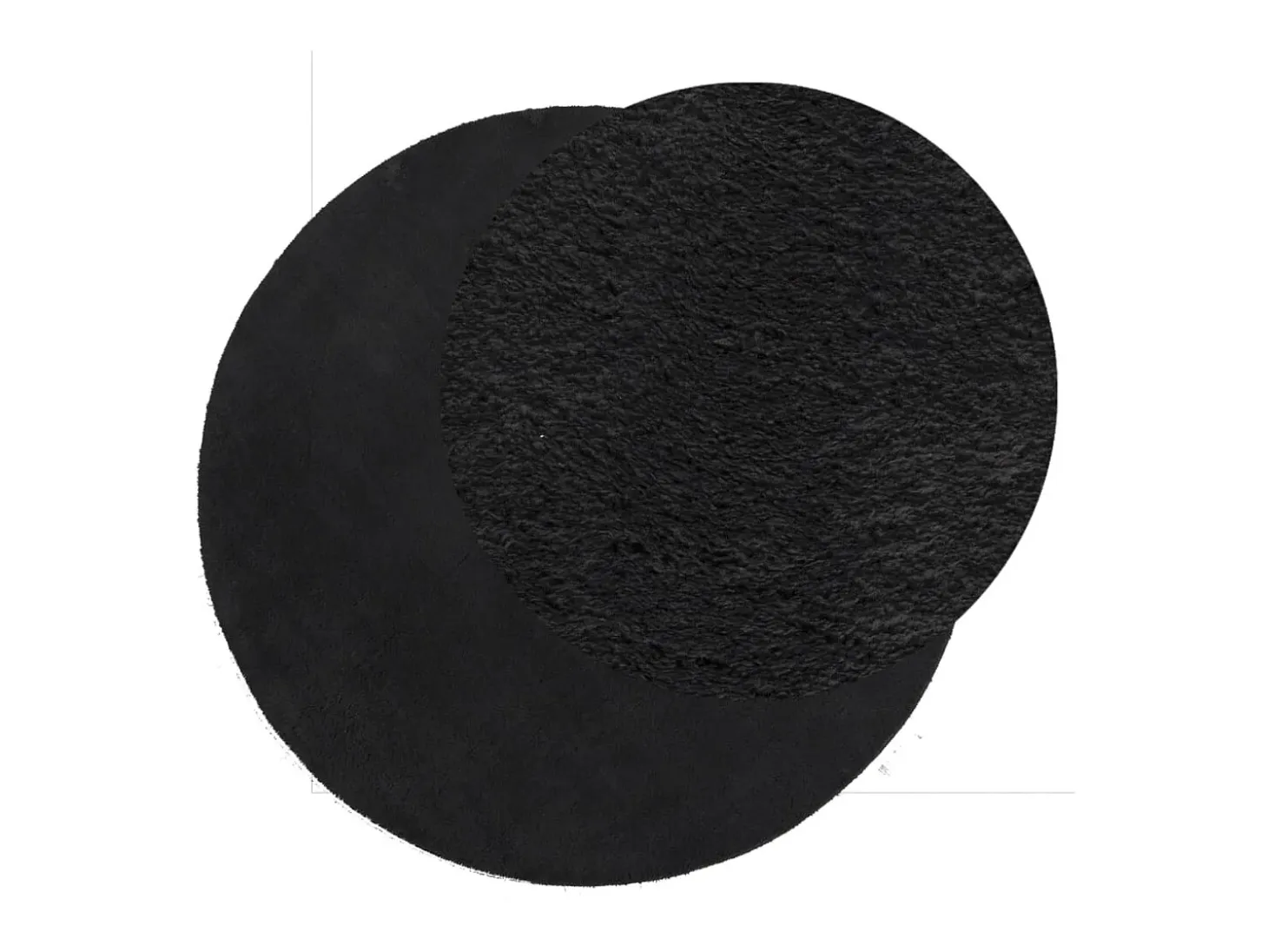 Alfombra de pelo corto suave lavable HUARTE negro Ø 100 cm ES67928