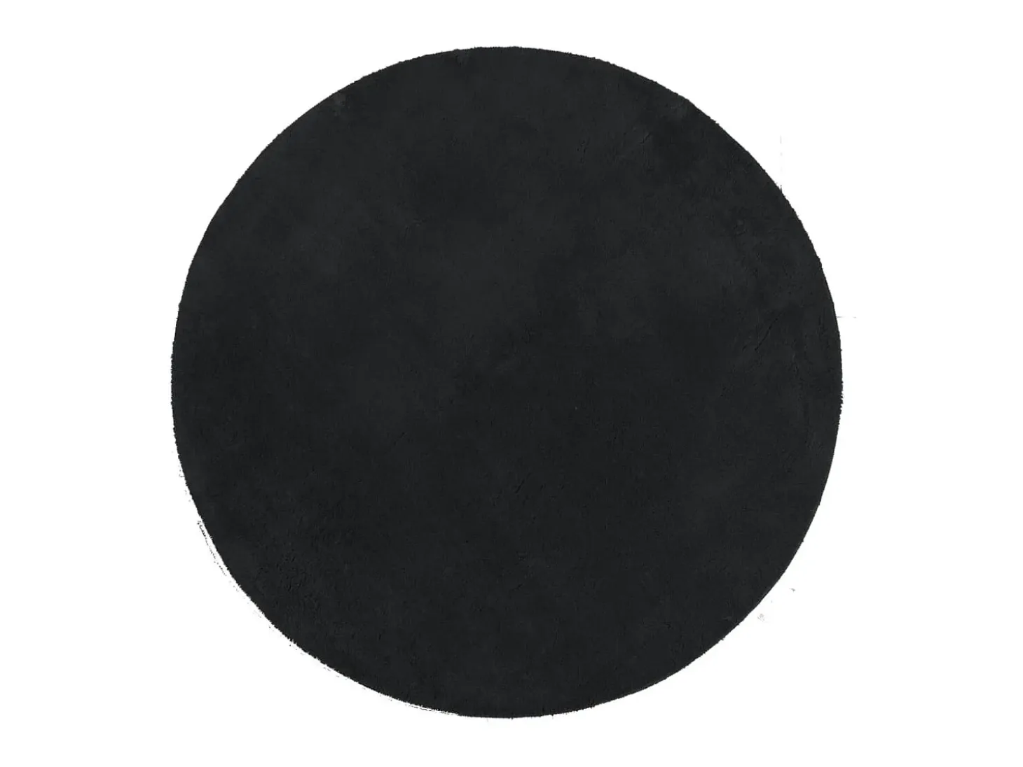 Alfombra de pelo corto suave lavable HUARTE negro Ø 100 cm ES67928