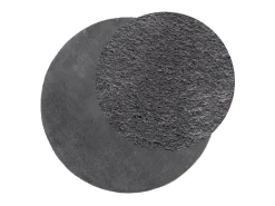 Alfombra de pelo corto suave lavable HUARTE antracita Ø 100 cm ES49715