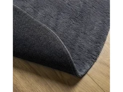 Alfombra de pelo corto suave lavable HUARTE antracita Ø 160 cm ES13004