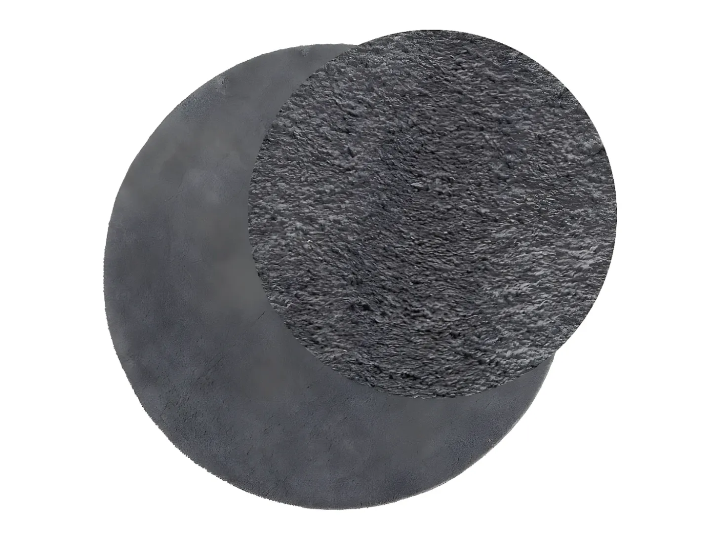 Alfombra de pelo corto suave lavable HUARTE antracita Ø 160 cm ES13004