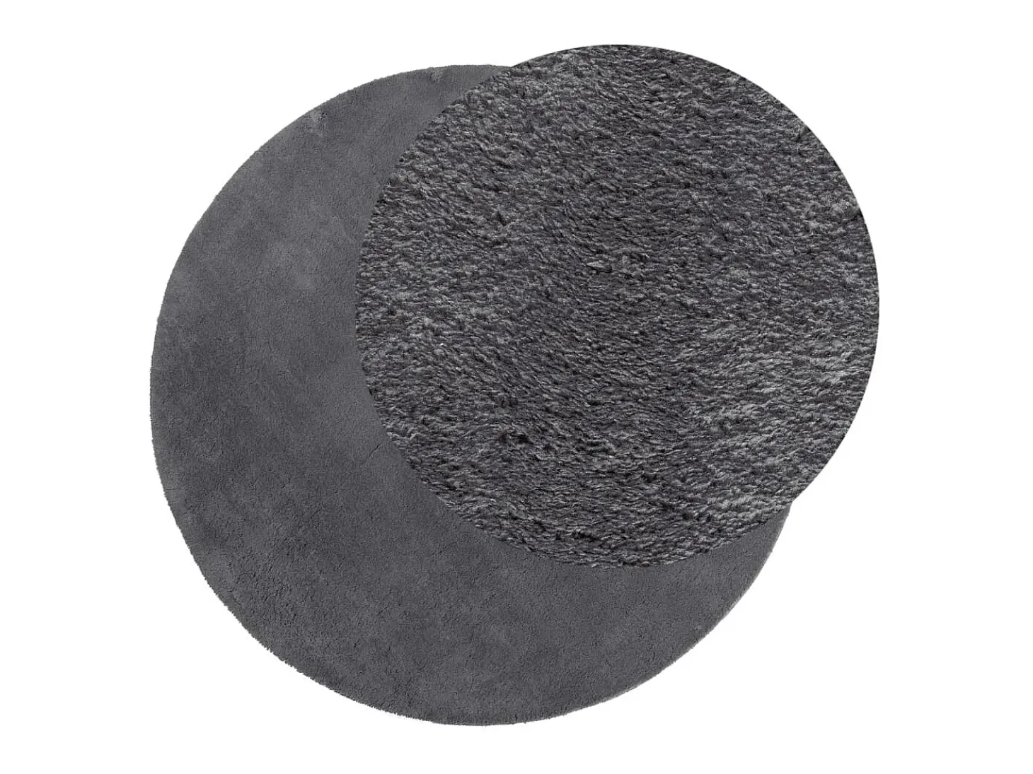 Alfombra de pelo corto suave lavable HUARTE antracita Ø 200 cm ES65467