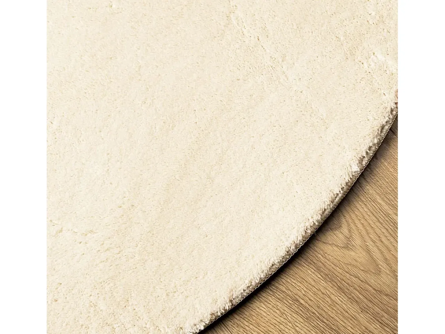 Alfombra de pelo corto suave lavable HUARTE crema Ø 80 cm