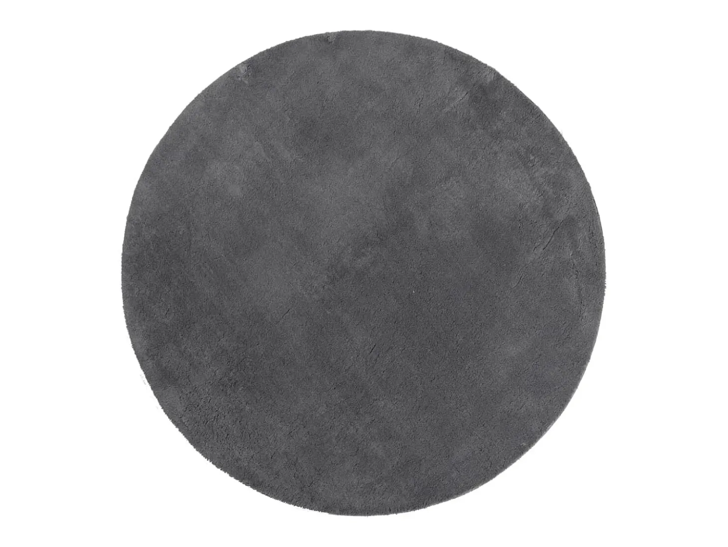 Alfombra de pelo corto suave y lavable gris antracita Ø 120 cm