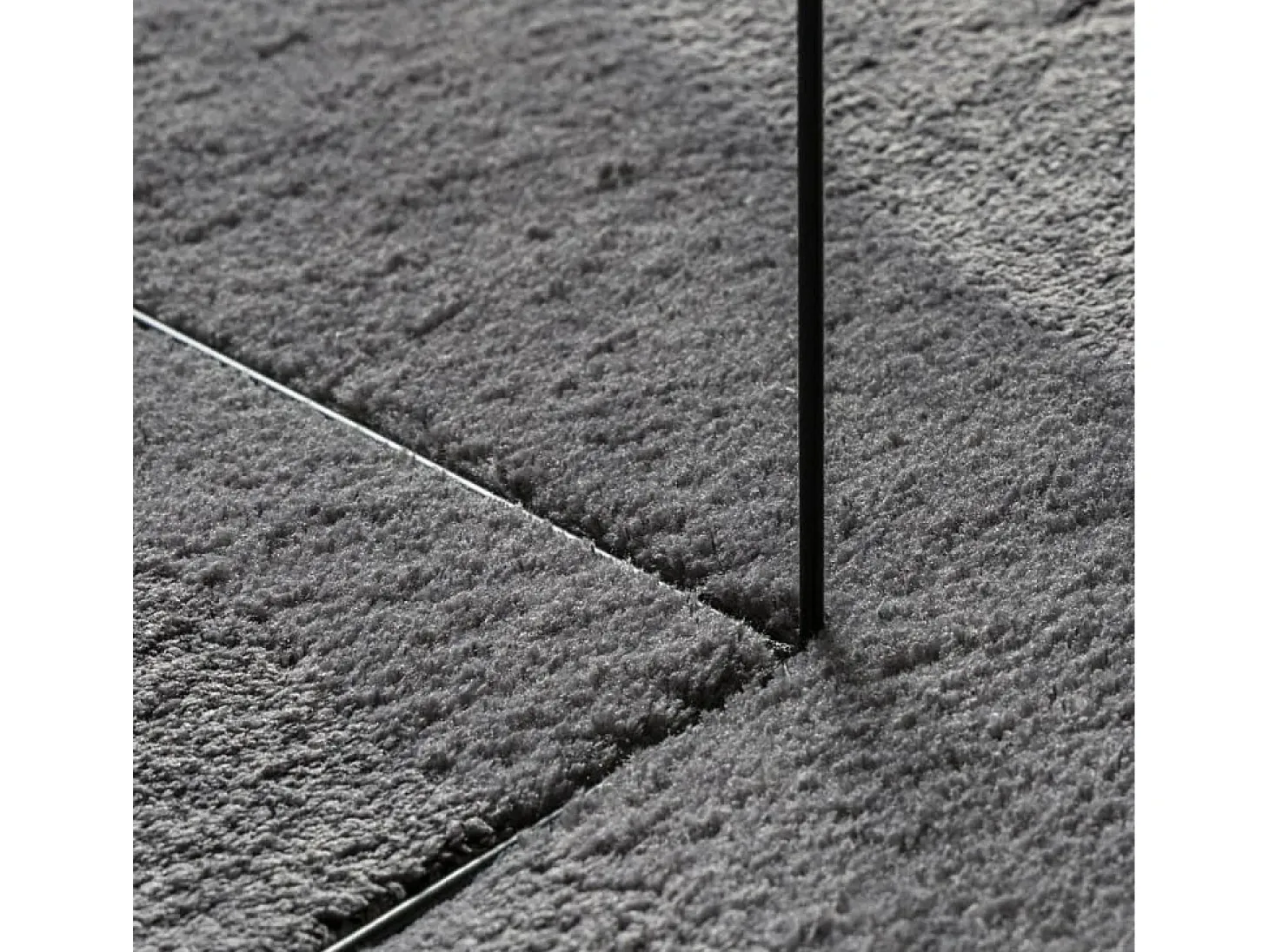 Alfombra de pelo corto suave y lavable gris antracita Ø 120 cm