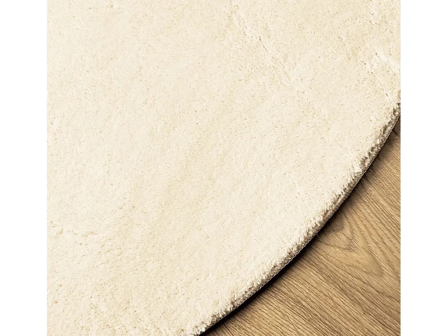 Alfombra de pelo corto suave lavable HUARTE crema Ø 120 cm ES31810