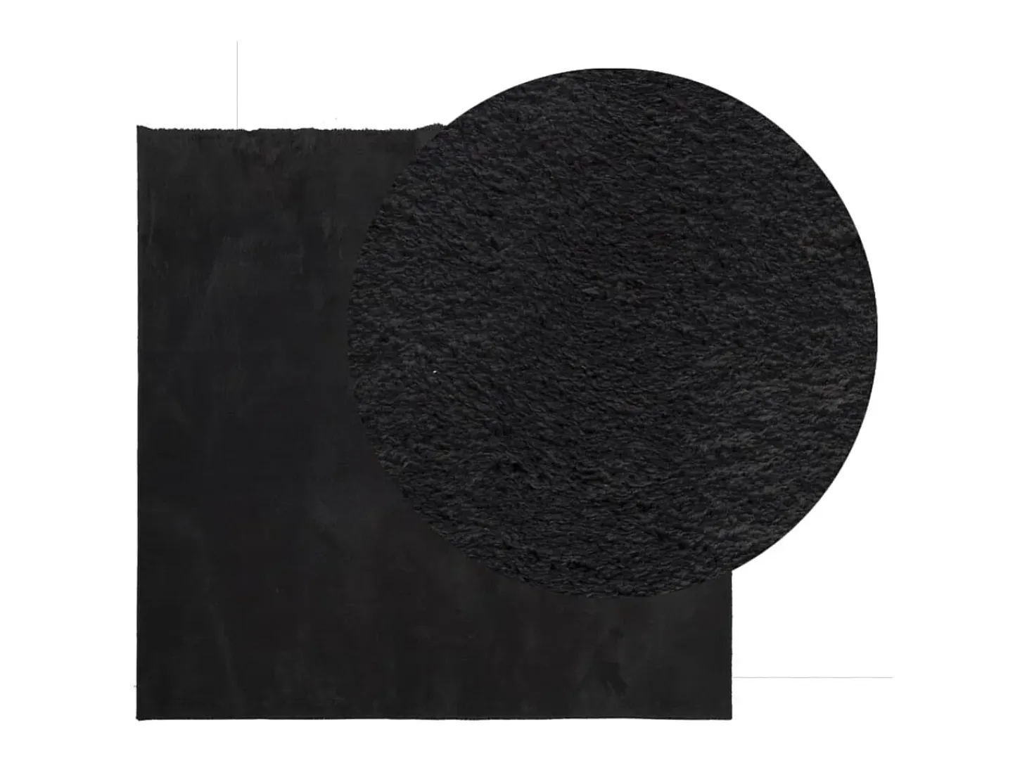 Alfombra de pelo corto suave lavable HUARTE negro 200x200 cm ES36577