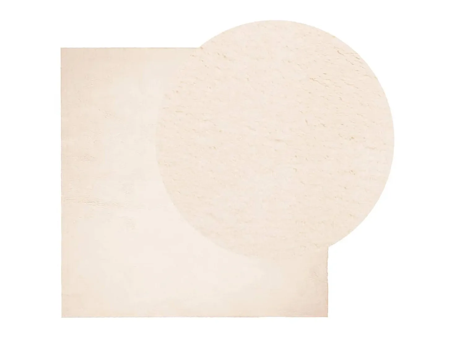 Alfombra de pelo corto suave lavable HUARTE beige 120x120 cm ES53414