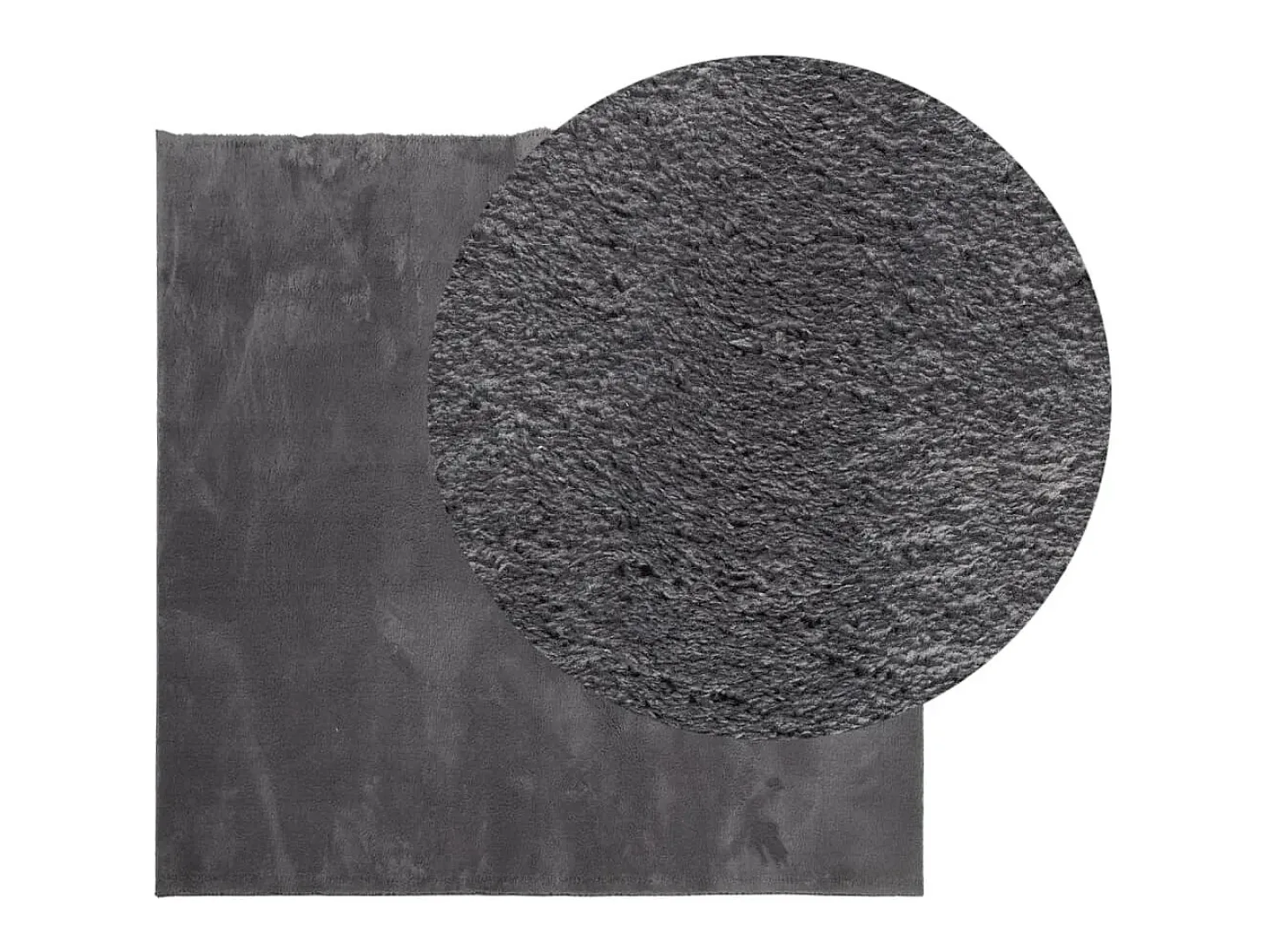 Alfombra de pelo corto suave lavable HUARTE antracita 160x160cm ES18673