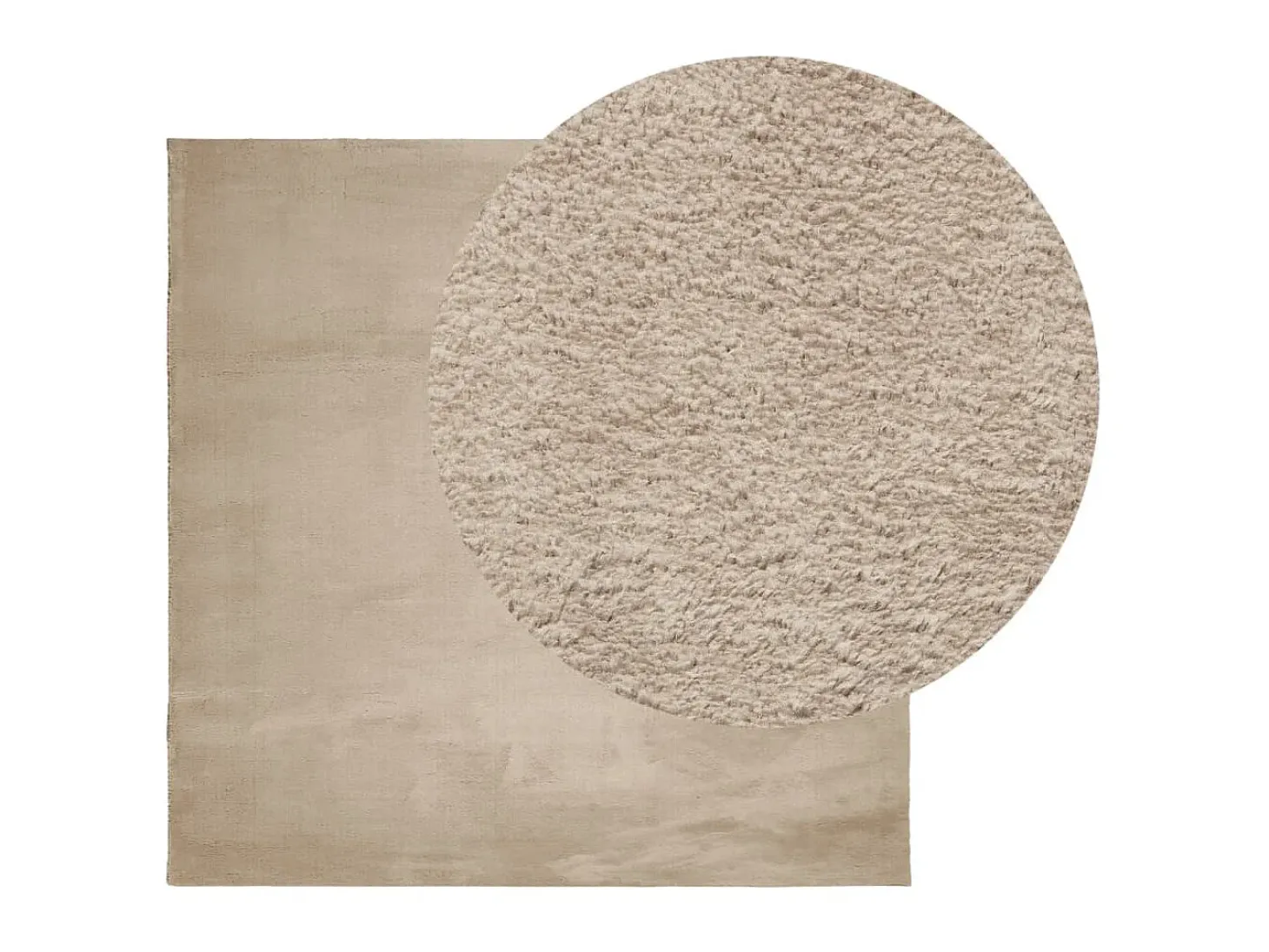 Alfombra de pelo corto suave lavable HUARTE arena 120x120 cm ES34448